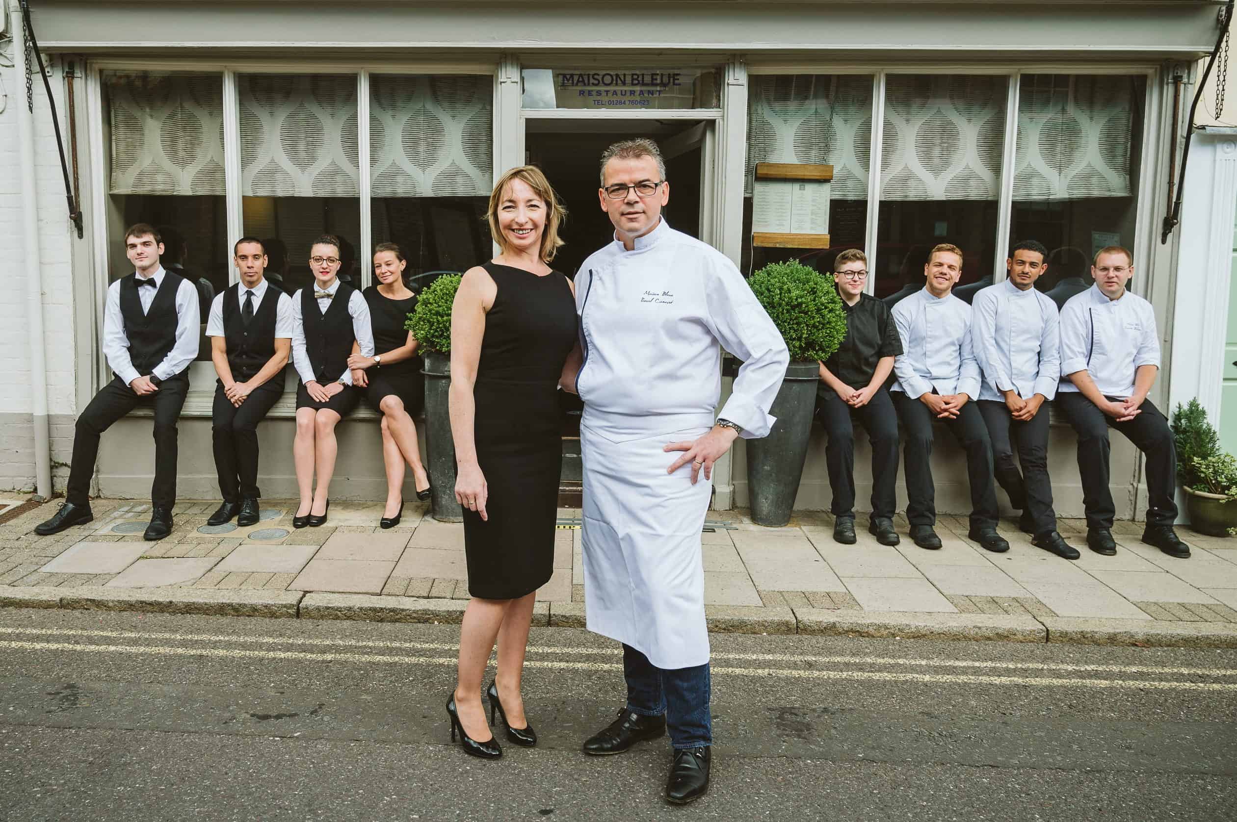 Corporate photography of Restaurant staff standing for a photo