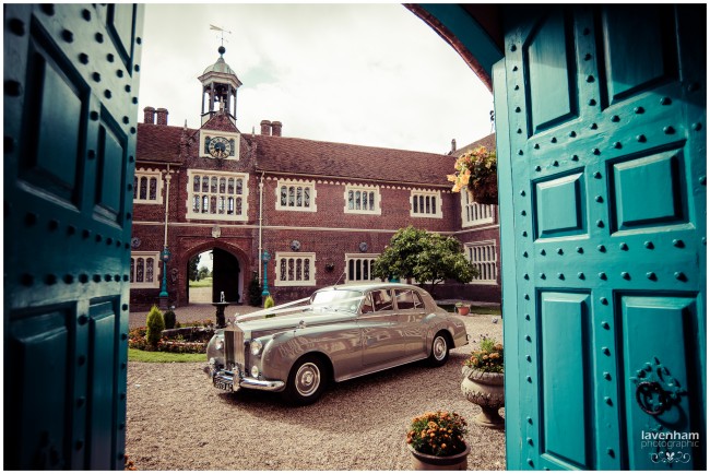 Wedding car waiting outside the venue